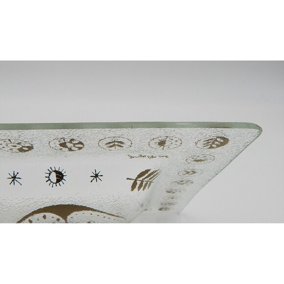 Georges Briard Gold Forbidded Fruit Divided Glass Signed Serving Relish Dish - Picture 13 of 13